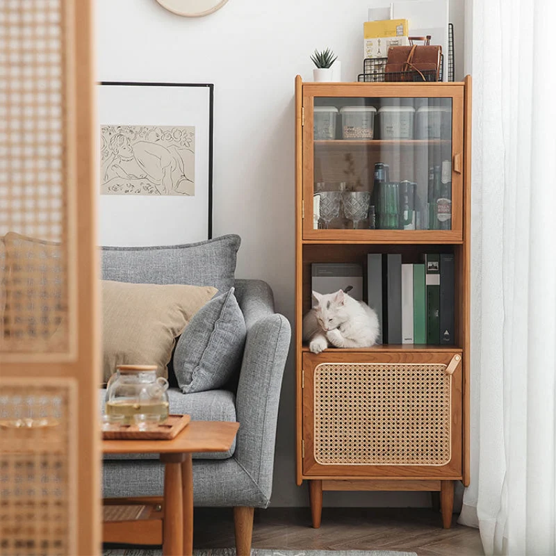 Credenza da pranzo legno massello stile moderno da 51,18 pollici con 2 ante Clearhalo
