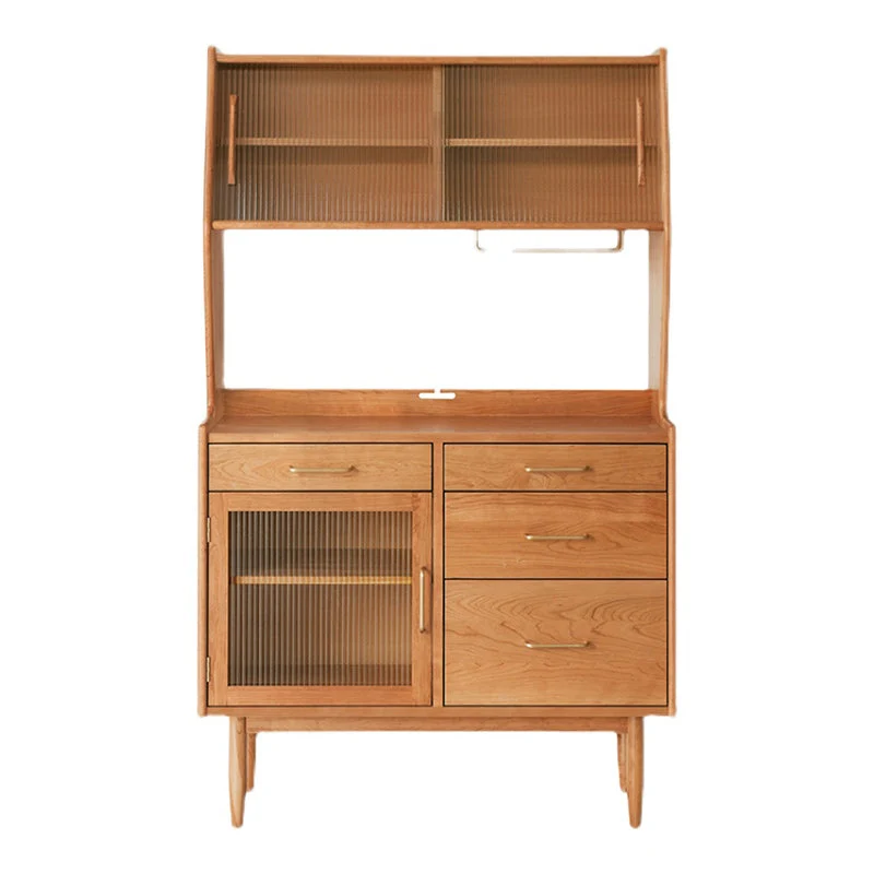 Credenza da pranzo legno massello stile moderno da 64,96"H per cucina soggiorno Clearhalo