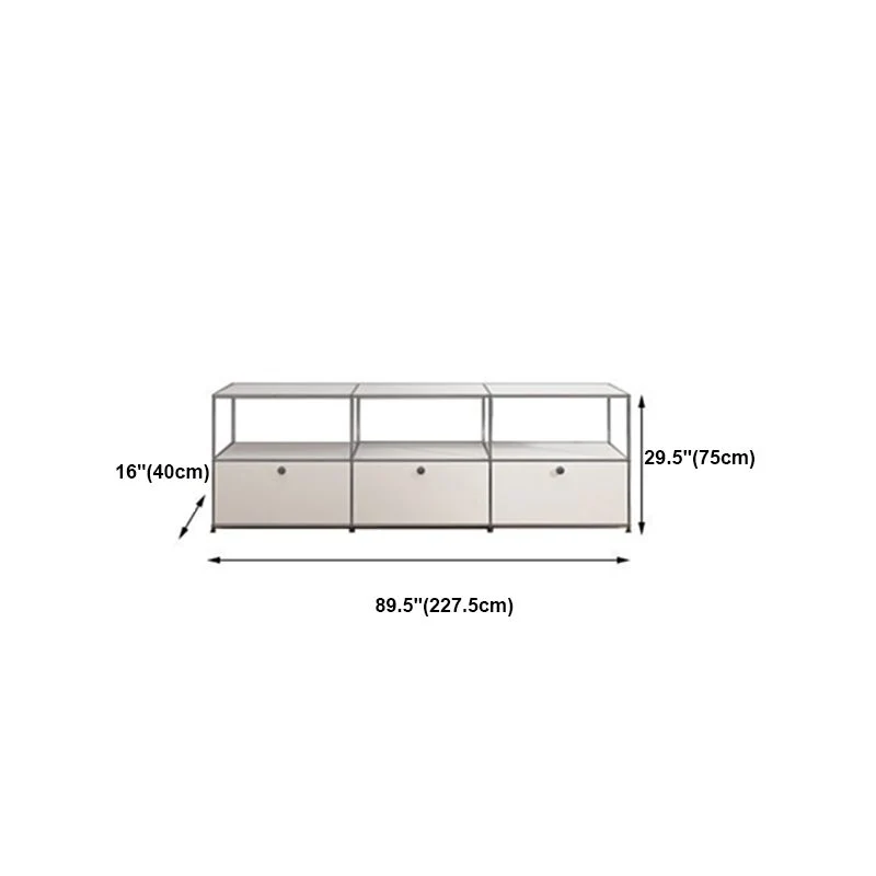 Credenza da pranzo metallo stile moderno colore bianco per soggiorno Clearhalo
