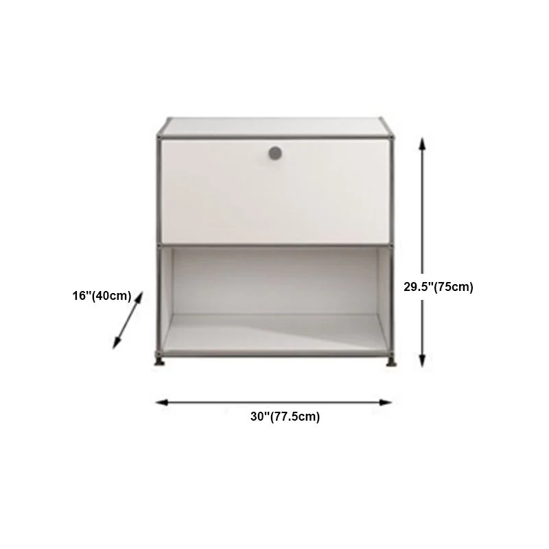 Credenza da pranzo metallo stile moderno colore bianco per soggiorno Clearhalo