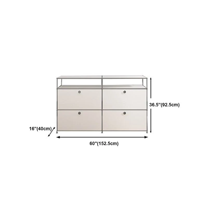 Credenza da pranzo metallo stile moderno colore bianco per soggiorno Clearhalo