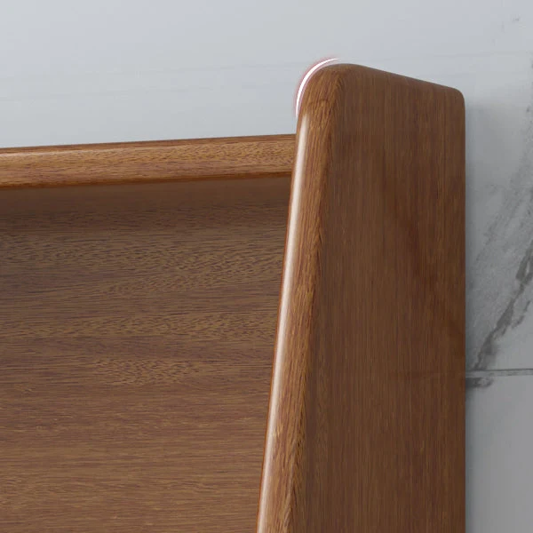 Credenza da pranzo moderna con porte vetro Buffet legno di gomma per soggiorno Clearhalo