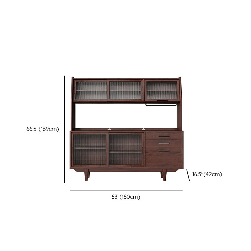Credenza da pranzo moderna con porte vetro Credenza pino con ante Clearhalo