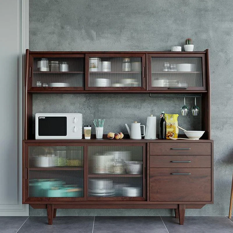 Credenza da pranzo moderna con porte vetro Credenza pino con ante Clearhalo