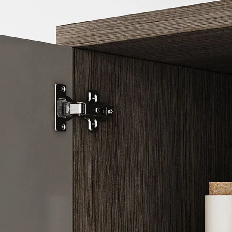 Credenza da pranzo moderna finto legno con ante vetro, credenza buffet con ante per sala da pranzo Clearhalo