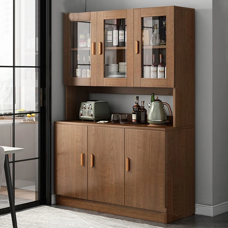 Credenza da pranzo moderna finto legno, credenza standard da 13,5" con ante Clearhalo