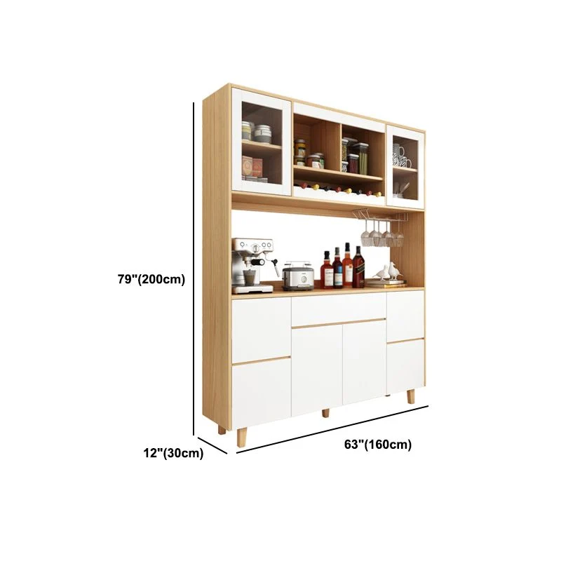 Credenza da pranzo moderna finto legno naturale standard con ante Clearhalo