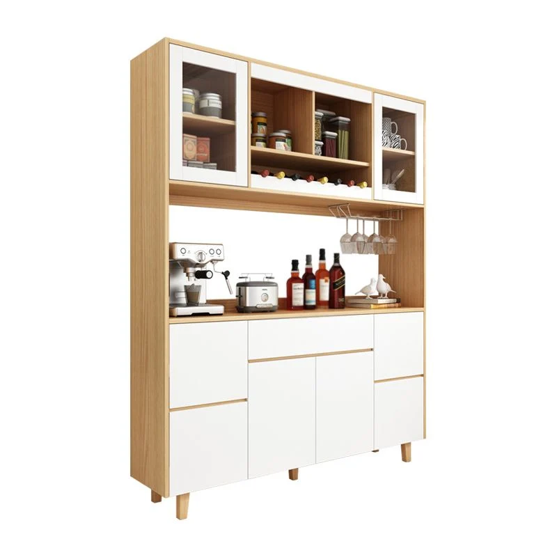 Credenza da pranzo moderna finto legno naturale standard con ante Clearhalo