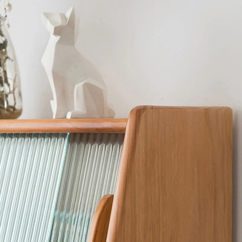 Credenza da pranzo porcellana contemporanea con ante legno e vetro e cassetti Clearhalo