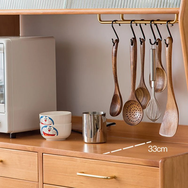 Credenza da pranzo porcellana contemporanea con ante legno e vetro e cassetti Clearhalo