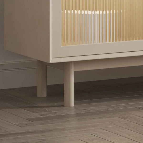 Credenza da soggiorno con base legno massello bianca, credenza Clearhalo