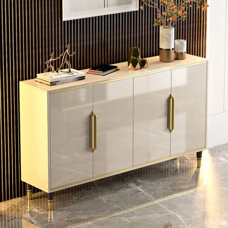 Credenza stile Glam Credenza con piano legno/pietra con anta per uso domestico Clearhalo