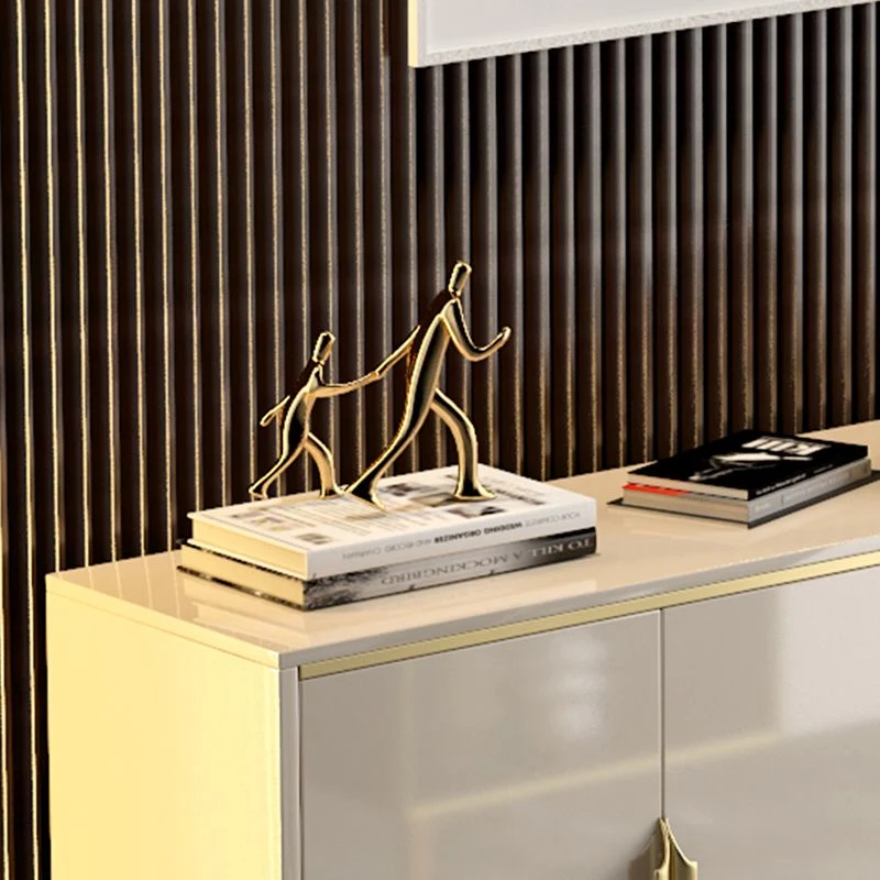Credenza stile Glam Credenza con piano legno/pietra con anta per uso domestico Clearhalo