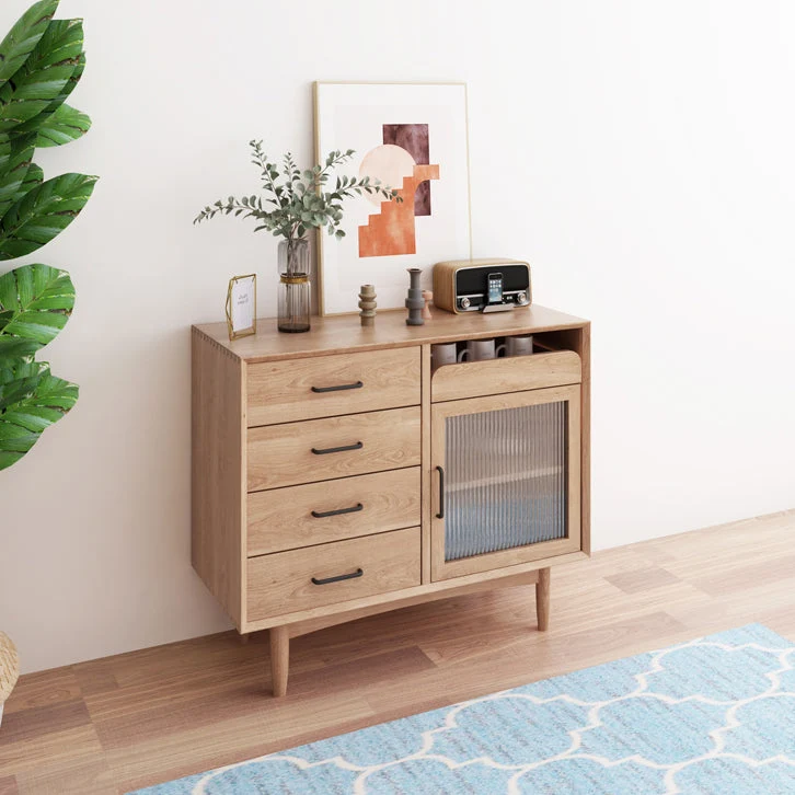 Credenza stile moderno Armadio legno da 32 pollici di altezza per soggiorno Clearhalo