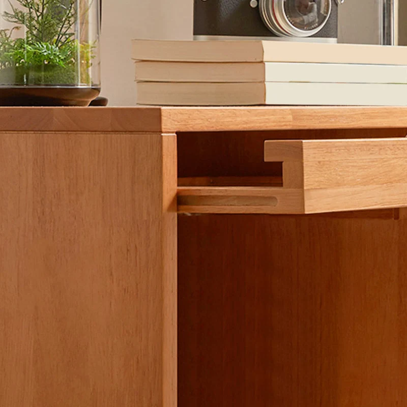 Credenza stile moderno legno massello con ante vetro e armadietti Clearhalo