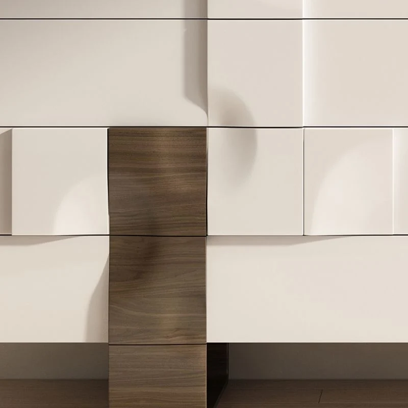 Credenza stile moderno legno massello con cassetti Clearhalo
