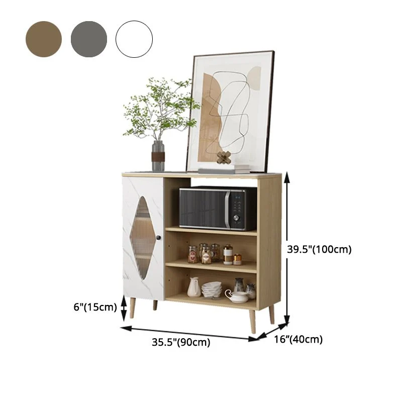 Credenza Stone Glam con ripiani regolabili. Credenza per sala da pranzo Clearhalo