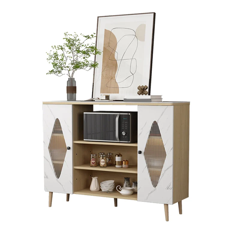 Credenza Stone Glam con ripiani regolabili. Credenza per sala da pranzo Clearhalo