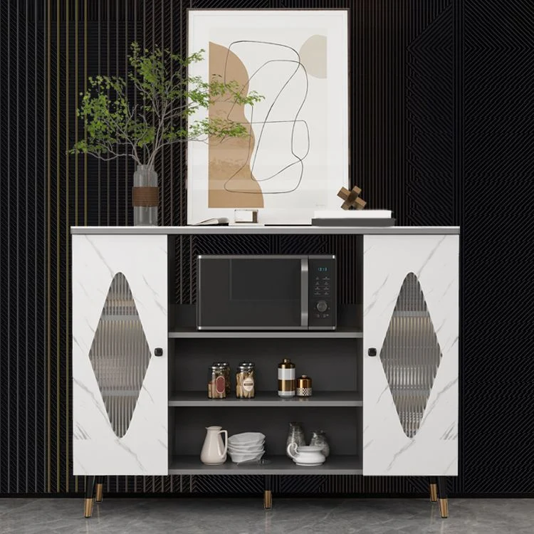 Credenza Stone Glam con ripiani regolabili. Credenza per sala da pranzo Clearhalo