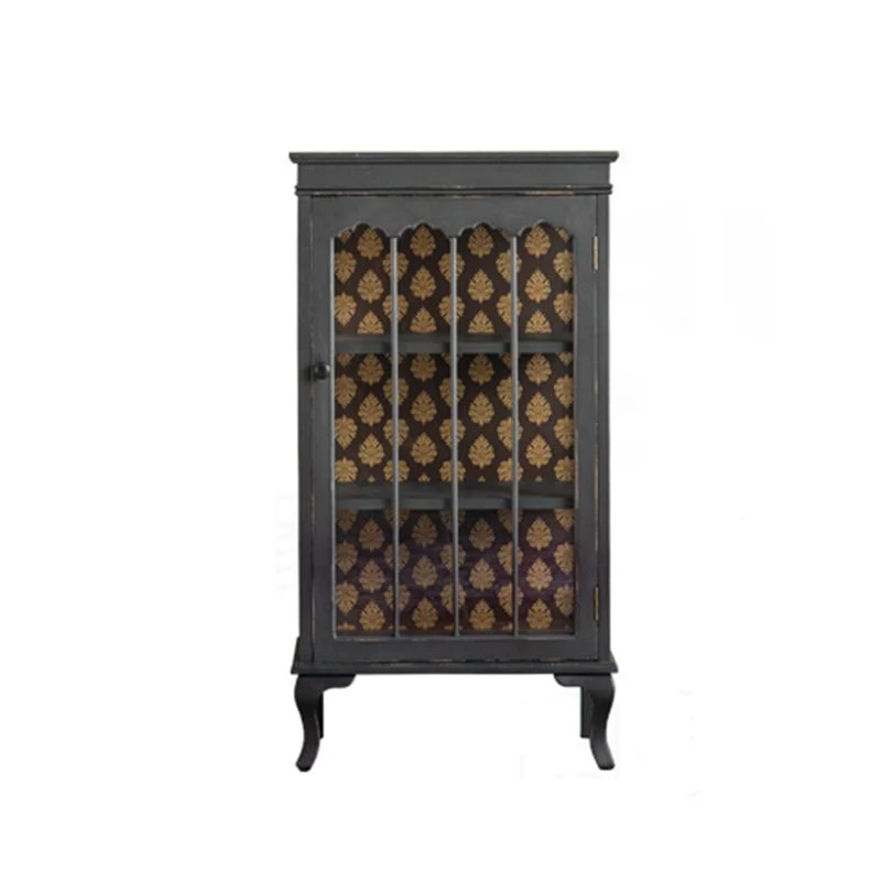 Credenza tradizionale legno massello con ante vetro e buffet con ante Clearhalo