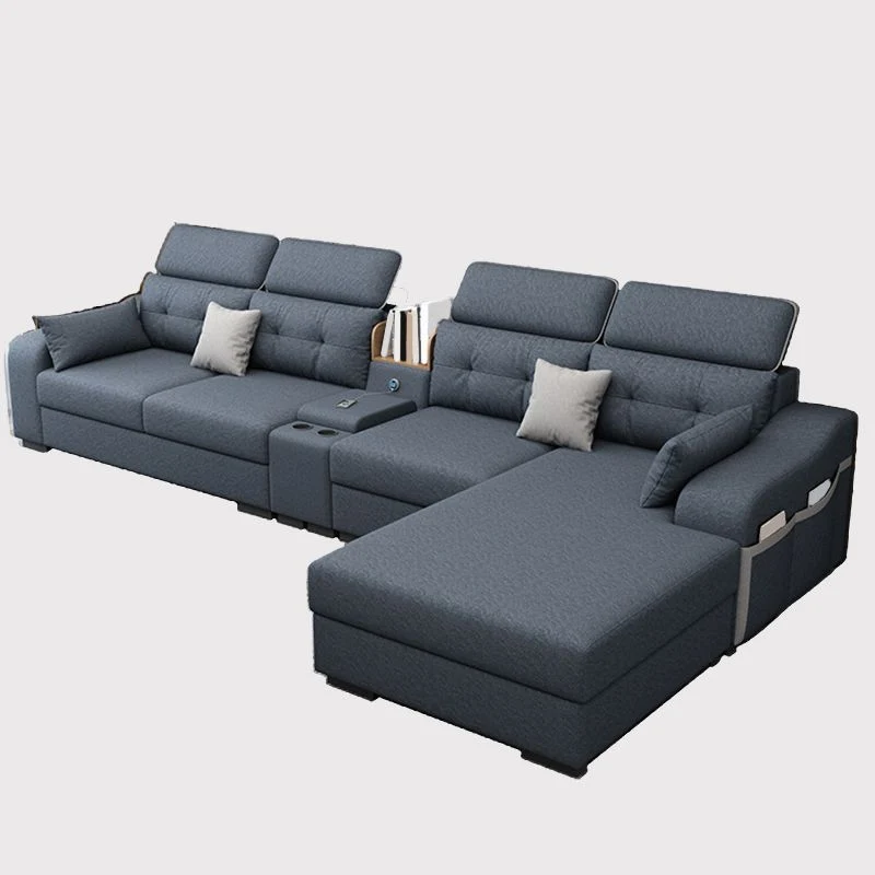 Cuscini forma di L con schienale imbottito misto cotone Mobili componibili per 4 persone Clearhalo