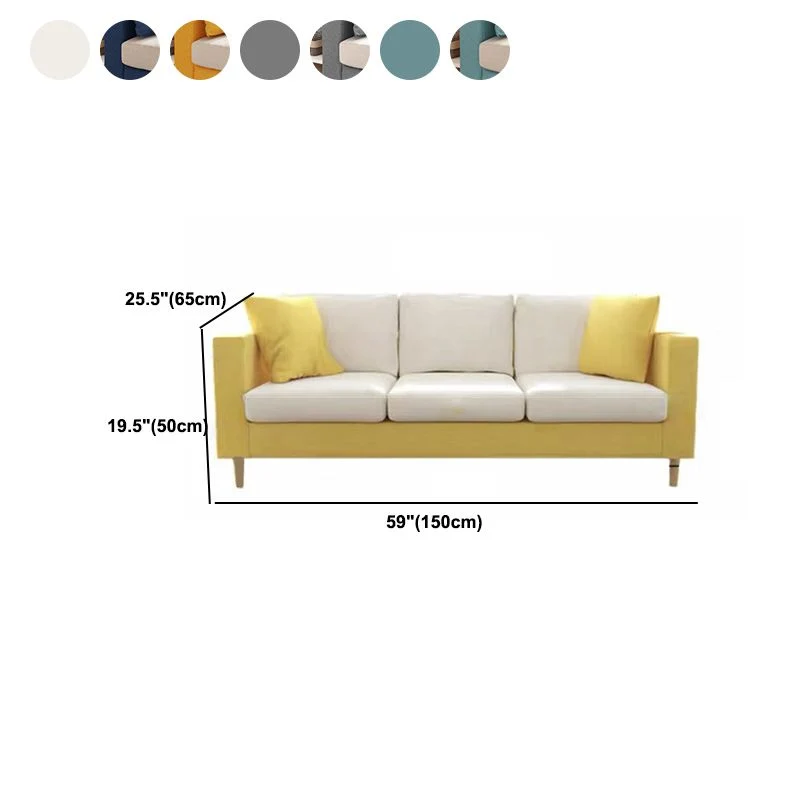 Cuscini moderni Divano fisso lino con bracciolo quadrato standard Clearhalo