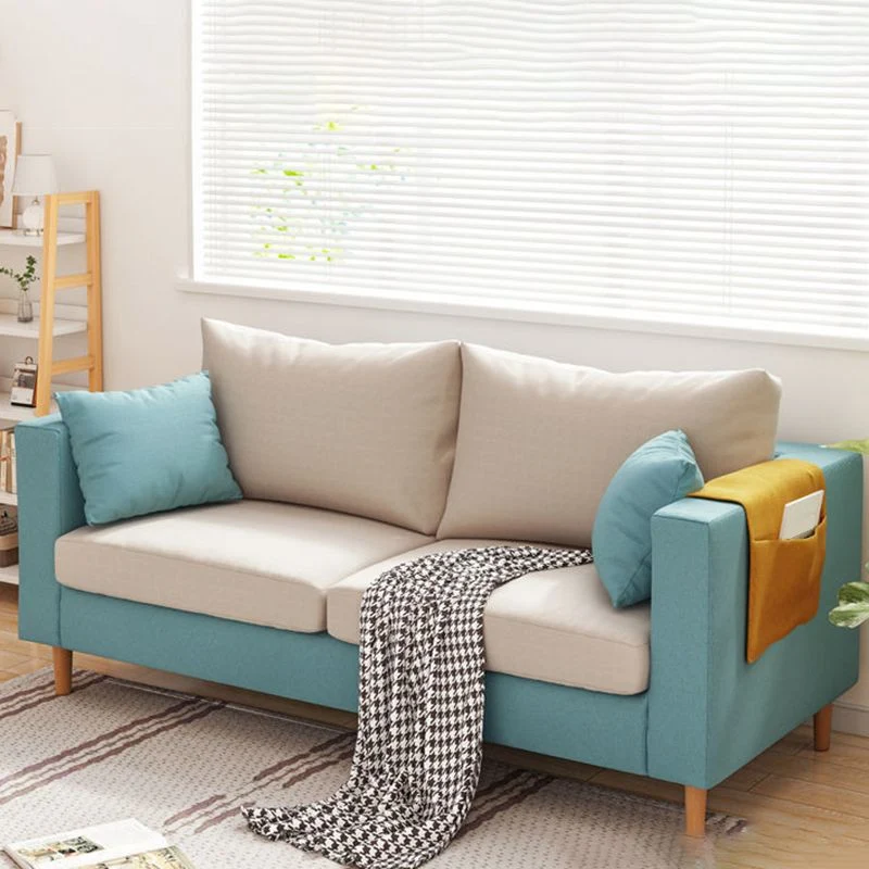 Cuscini moderni Divano fisso lino con bracciolo quadrato standard Clearhalo