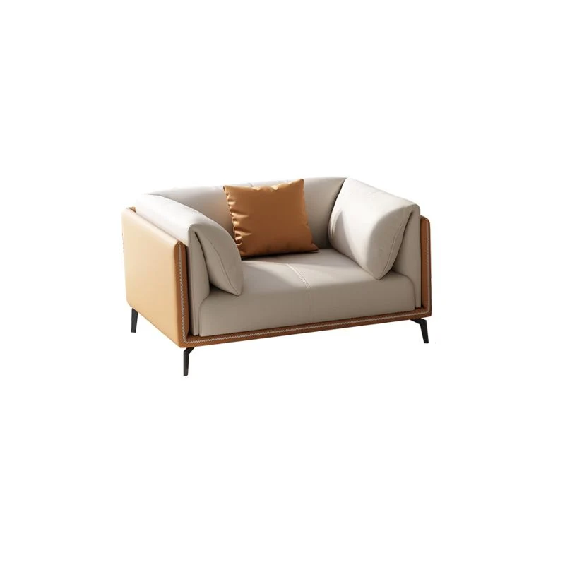 Cuscini moderni Divano vera pelle con bracciolo superiore con cuscino standard Clearhalo