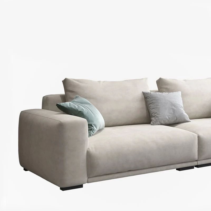 Cuscini modernisti per divano e chaise longue Divano ecopelle con schienale ampio da 33,46 pollici bianco Clearhalo