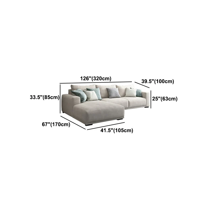 Cuscini modernisti per divano e chaise longue Divano ecopelle con schienale ampio da 33,46 pollici bianco Clearhalo