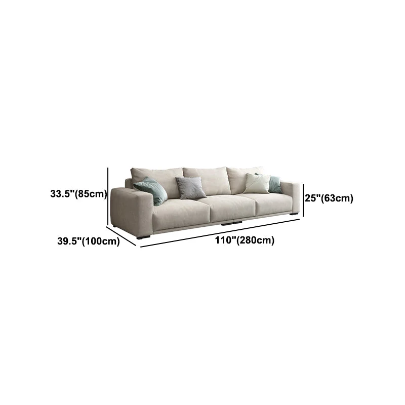 Cuscini modernisti per divano e chaise longue Divano ecopelle con schienale ampio da 33,46 pollici bianco Clearhalo