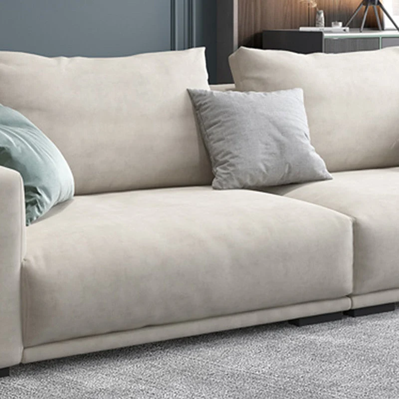 Cuscini modernisti per divano e chaise longue Divano ecopelle con schienale ampio da 33,46 pollici bianco Clearhalo