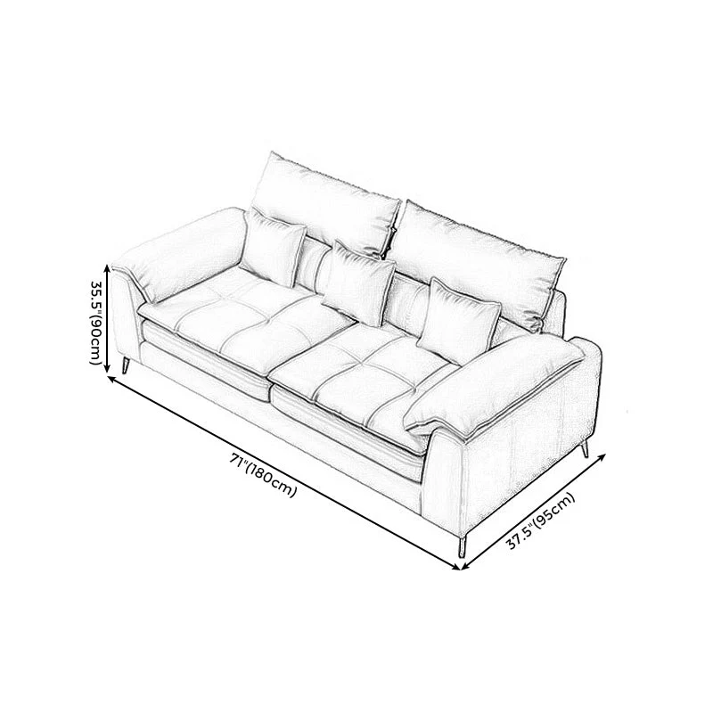 Cuscino componibile ecopelle con bracciolo superiore beige componibile per soggiorno Clearhalo