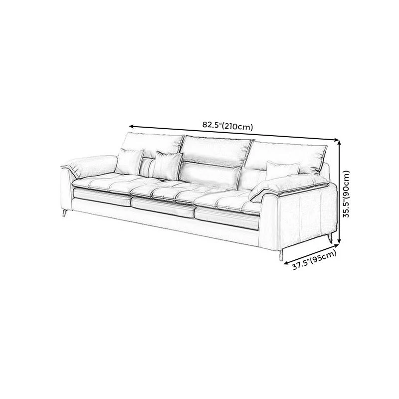 Cuscino componibile ecopelle con bracciolo superiore beige componibile per soggiorno Clearhalo