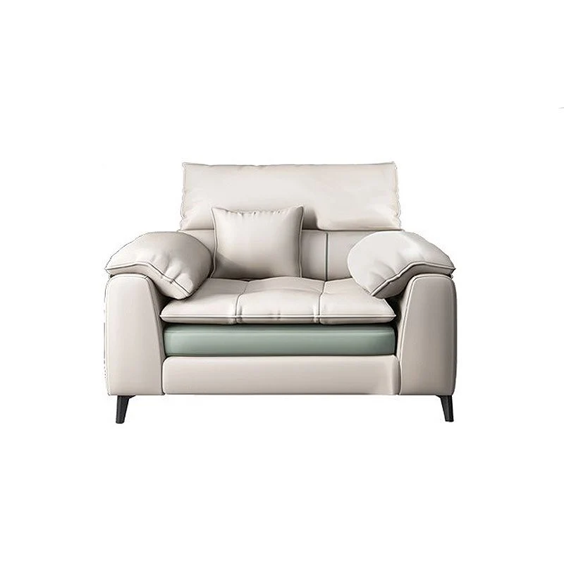 Cuscino componibile ecopelle con bracciolo superiore beige componibile per soggiorno Clearhalo