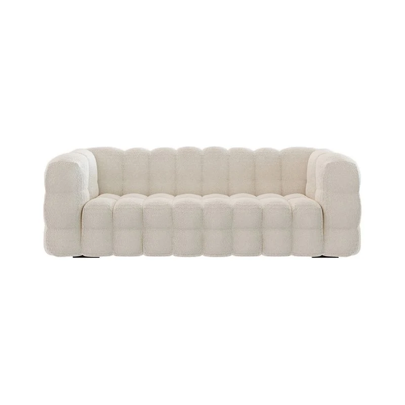Cuscino per divano con schienale cucito, bracciolo da smoking contemporaneo, lana bianca - 39,37" D Clearhalo