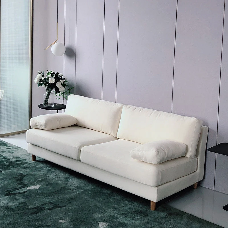 Divanetto due posti con bracciolo superiore lino contemporaneo da 28,3" H per appartamento Clearhalo