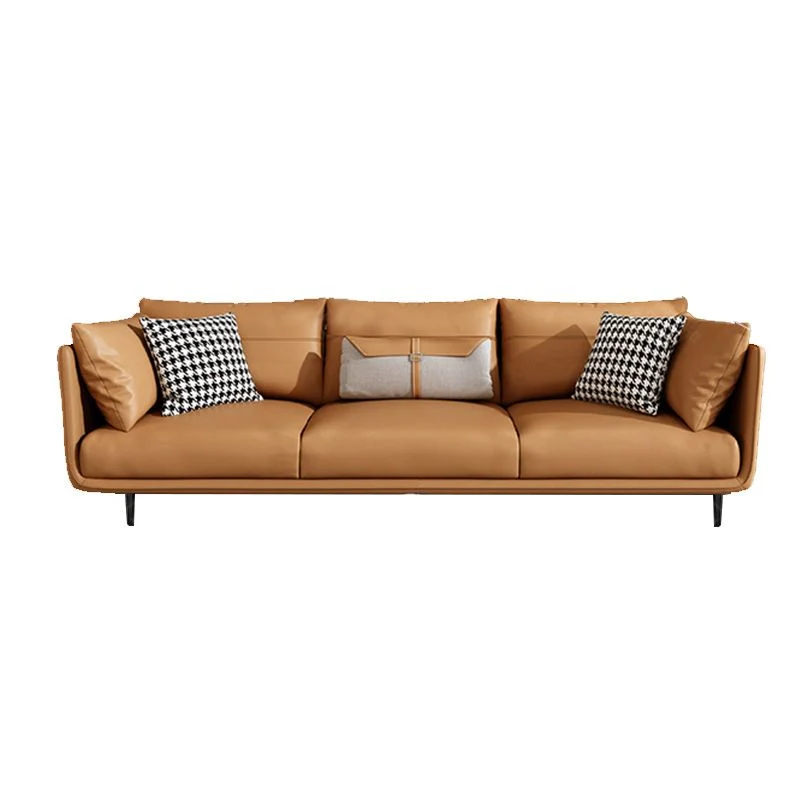 Divano arancione stile moderno con bracciolo posteriore e cuscino posteriore con imbottitura schiuma Clearhalo