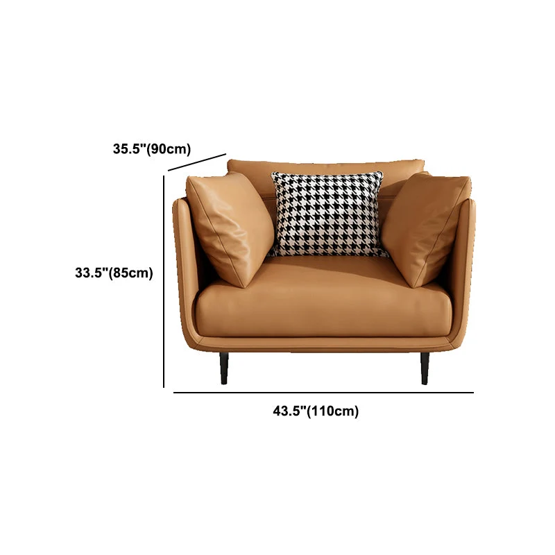 Divano arancione stile moderno con bracciolo posteriore e cuscino posteriore con imbottitura schiuma Clearhalo
