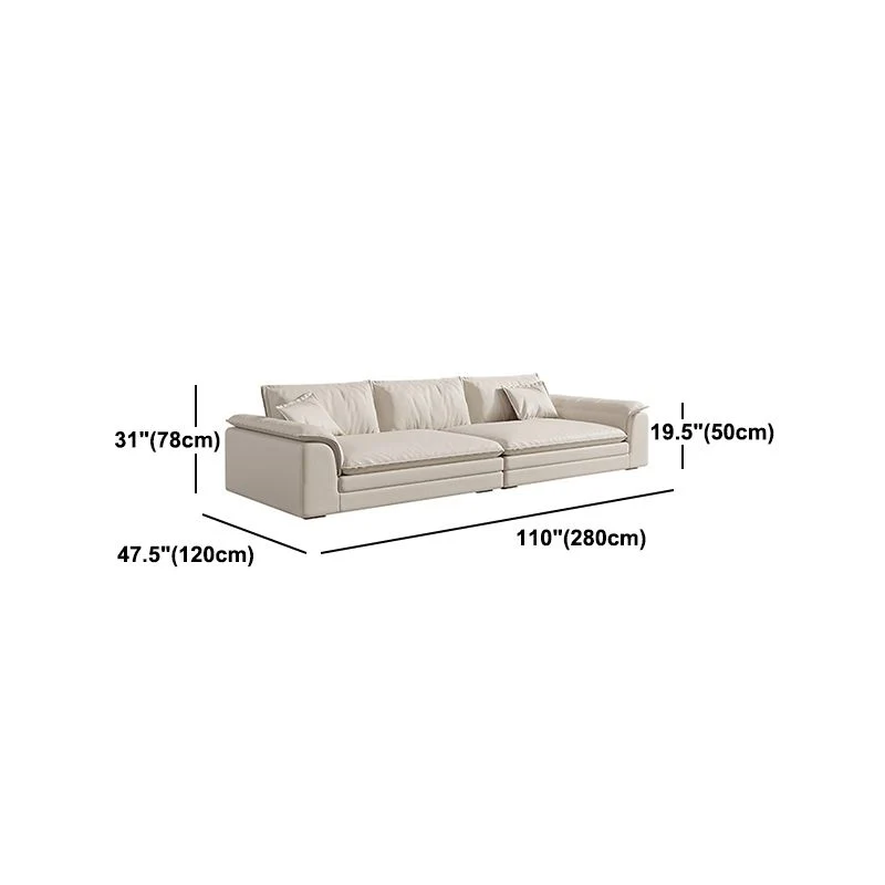 Divano beige componibile nordico con rivestimento lattice imbottito pelle/flanella Clearhalo