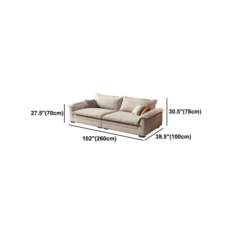 Divano bianco con schienale ampio e cuscini per chaise longue con bracciolo superiore - 30,7" di altezza Clearhalo