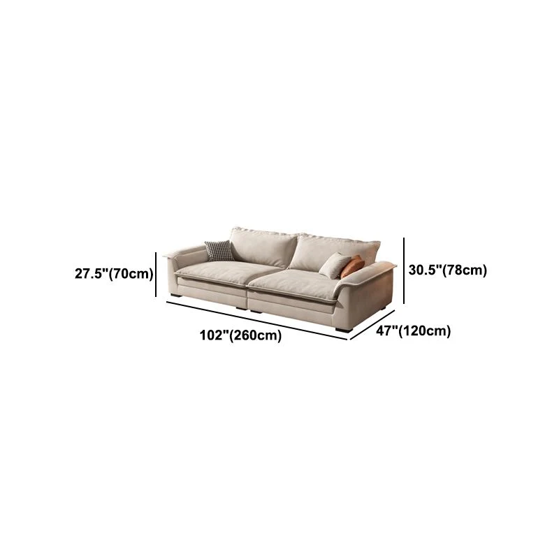 Divano bianco con schienale ampio e cuscini per chaise longue con bracciolo superiore - 30,7" di altezza Clearhalo