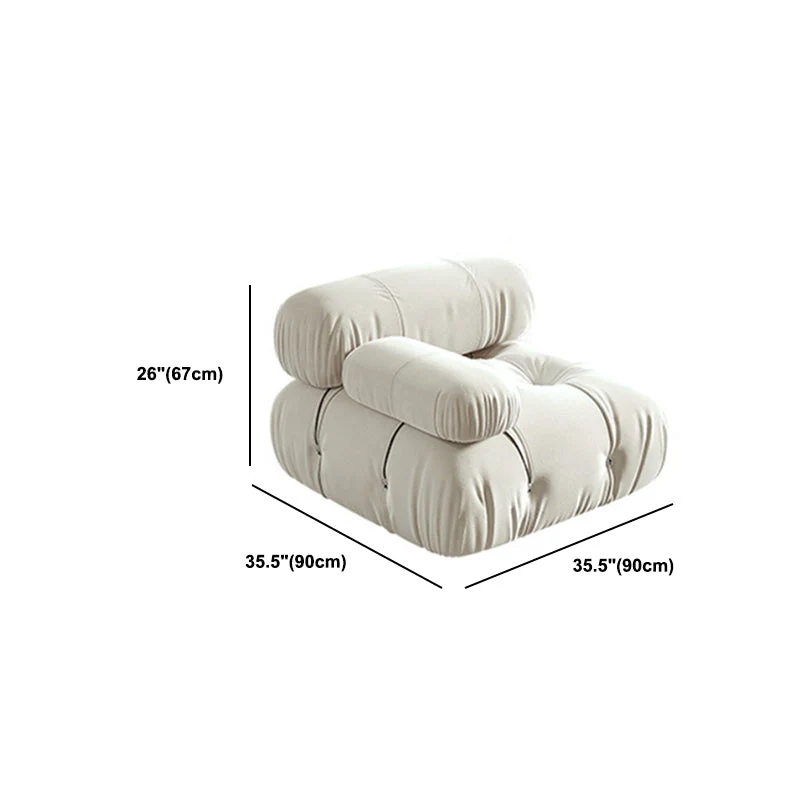 Divano capitonnè color crema 2-3 posti Divano moderno con braccioli con rivestimento pillow top Clearhalo