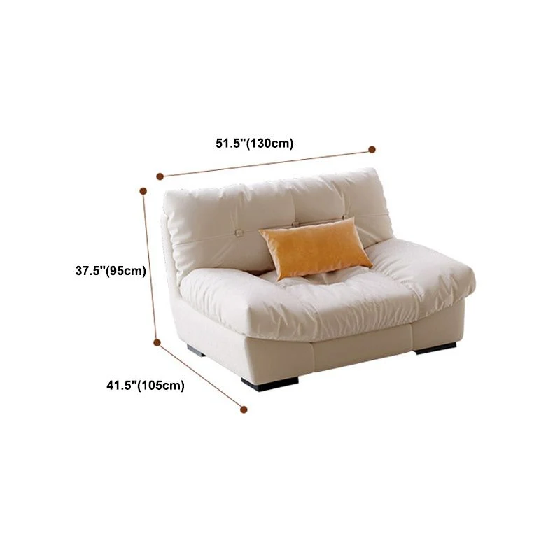 Divano capitonné moderno ecopelle/camoscio senza braccioli beige Clearhalo