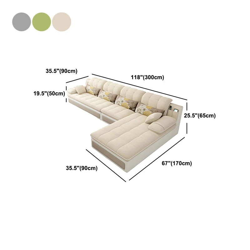 Divano capitonné nordico con bracciolo con cuscino con cinghia posteriore sezione kaki/verde/grigio Clearhalo