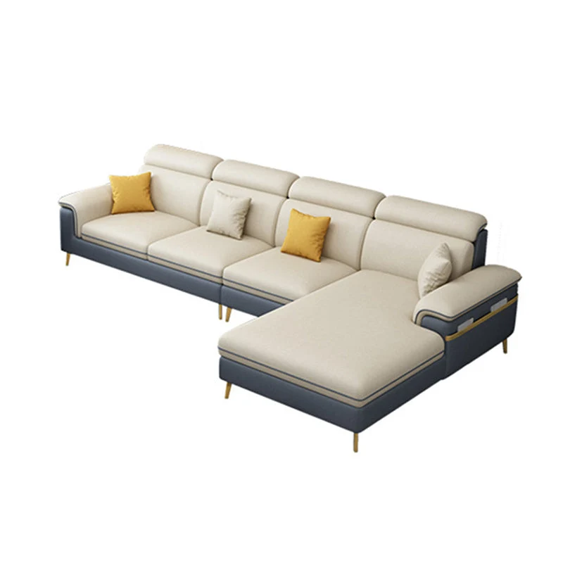 Divano e chaise longue con braccioli ecopelle da 35,4"H per soggiorno Clearhalo