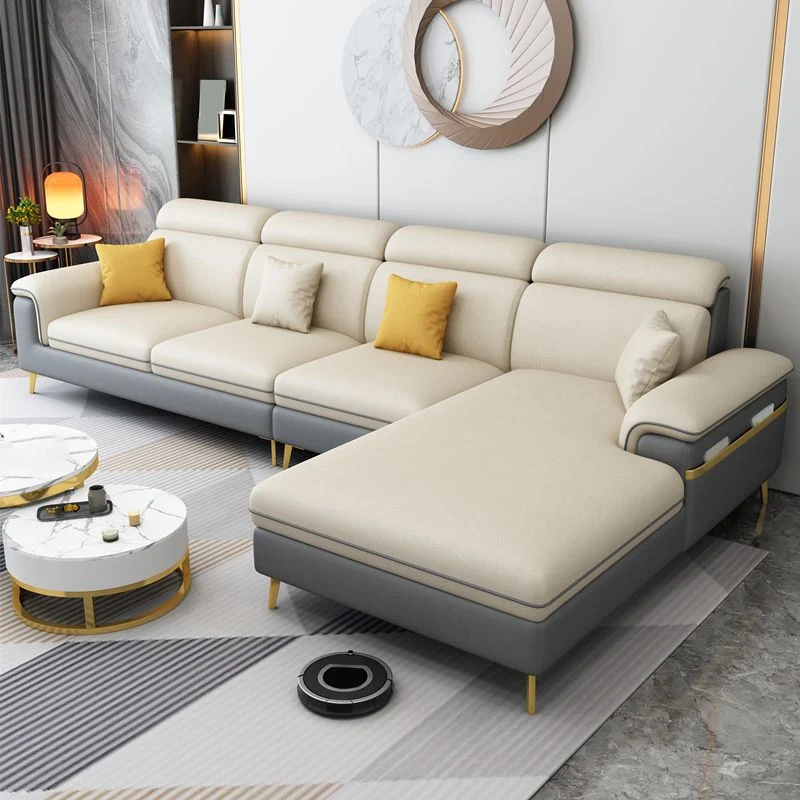 Divano e chaise longue con braccioli ecopelle da 35,4"H per soggiorno Clearhalo