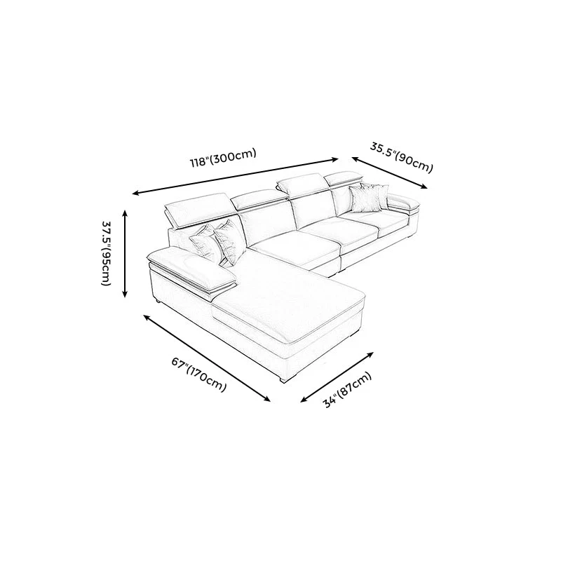 Divano e chaise longue con braccioli superiori componibili forma di L moderni della metà del secolo Clearhalo