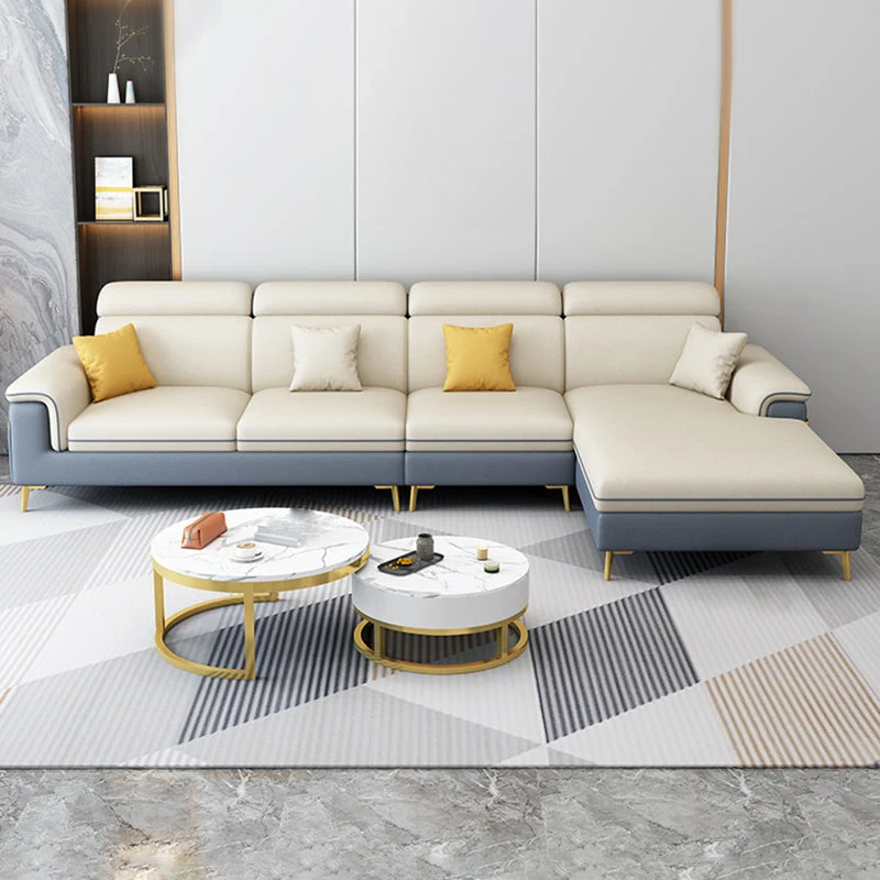 Divano e chaise longue con bracciolo superiore con cuscino componibile ecopelle antimacchia da 125,98 pollici Clearhalo