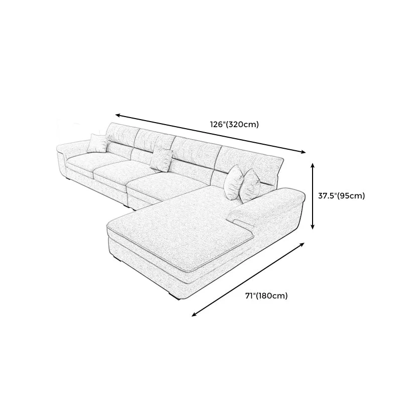 Divano e chaise longue con cuscini rimovibili con bracciolo superiore componibile da 37,4 pollici di altezza Clearhalo